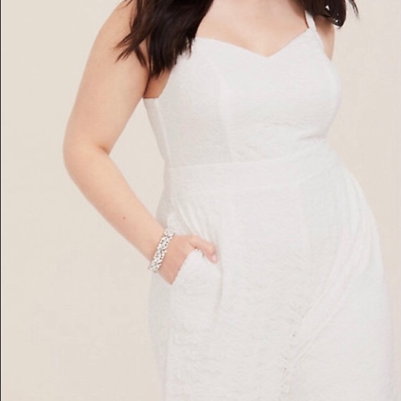 torrid Pants - Torrid White Lace Stretchy Jumpsuit Gorgeous